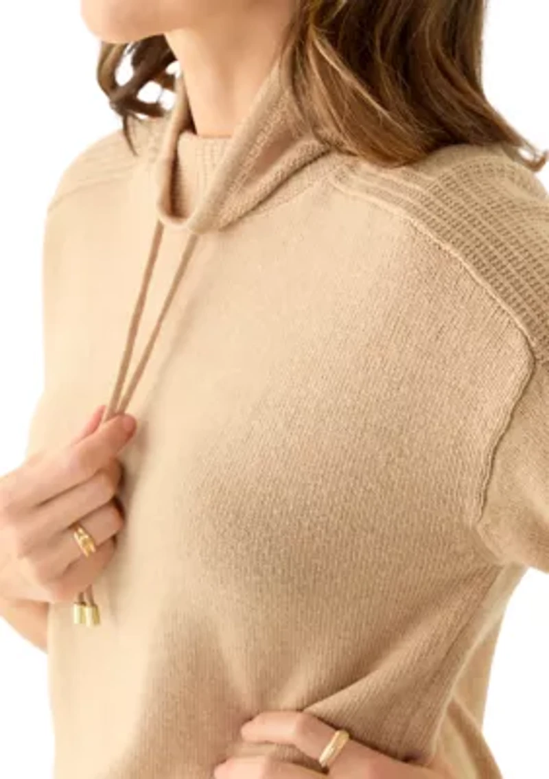 Petite Wide Leg Side Rib Sweater Pants