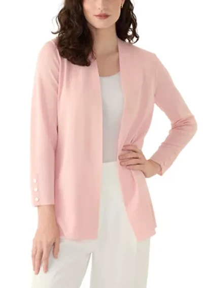 Petite Carmel Self Edge Kissing Front Cardigan