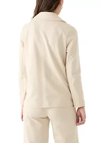 Women's Knit Faux Double Breasted Blazer
