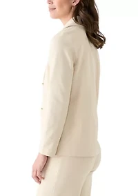 Women's Knit Faux Double Breasted Blazer