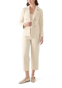 Women's Knit Faux Double Breasted Blazer