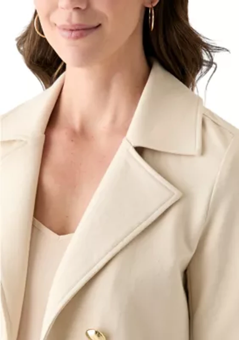 Women's Knit Faux Double Breasted Blazer