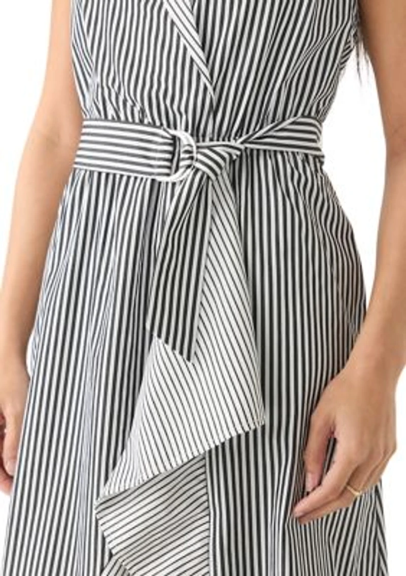 Petite Handkerchief Hem Stripe Midi Dress