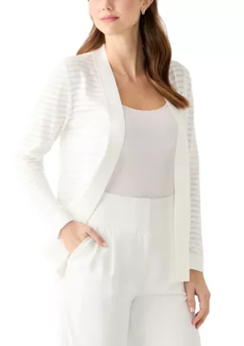 Petite Sheer Stripe Cardigan