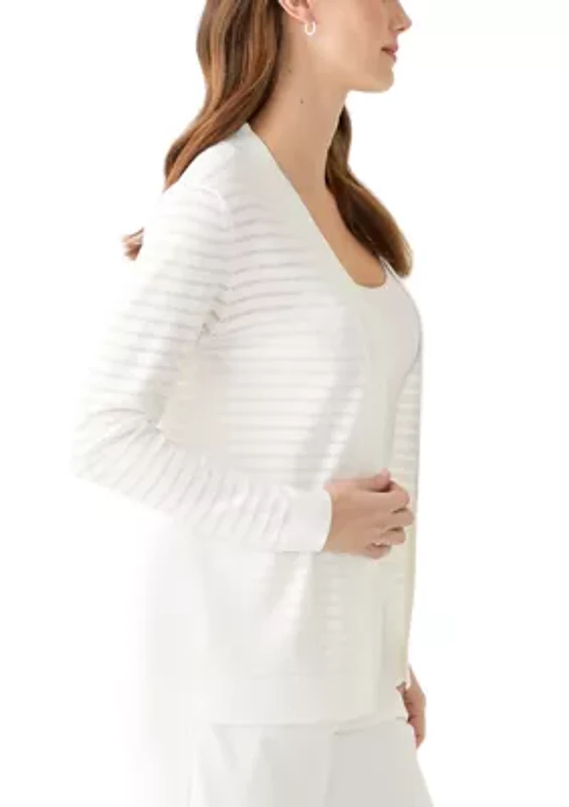 Petite Sheer Stripe Cardigan