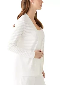 Petite Sheer Stripe Cardigan