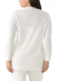 Plus Sheer Stripe Cardigan