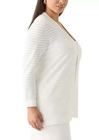 Plus Sheer Stripe Cardigan