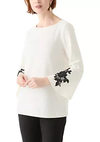 Women's Long Sleeve Appliqué Tunic