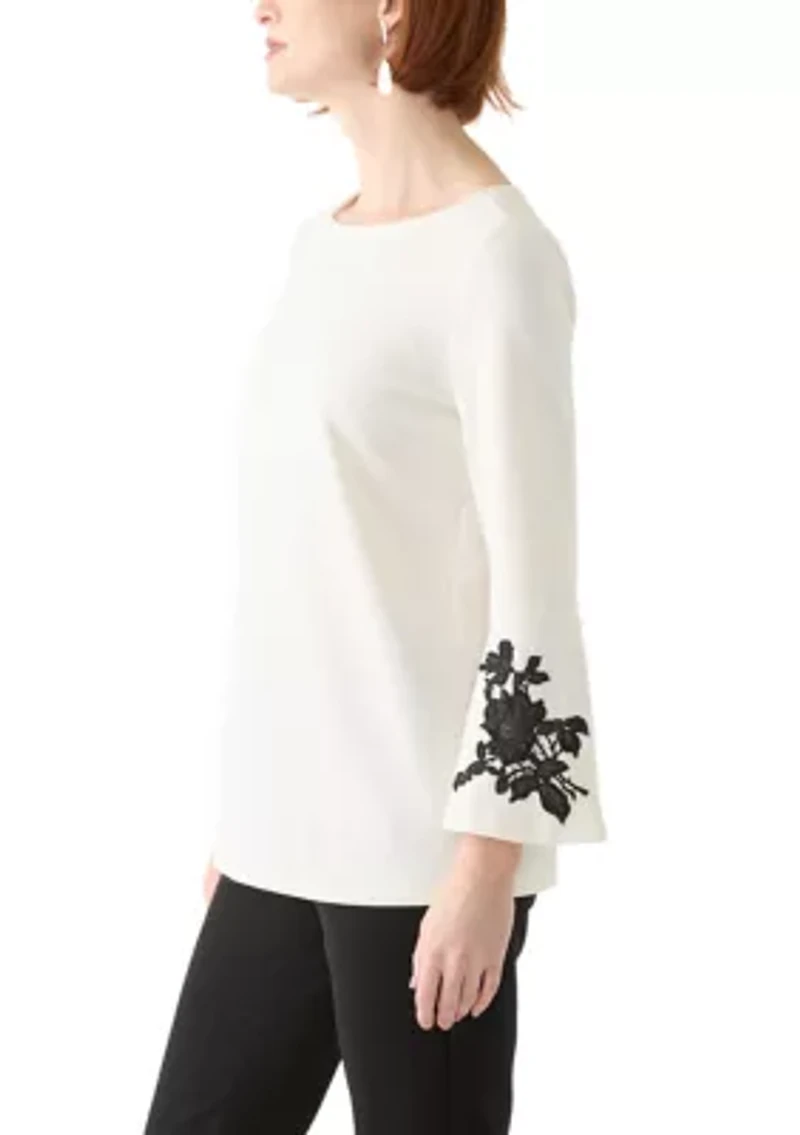 Women's Long Sleeve Appliqué Tunic