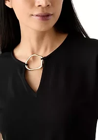 Petite Short Sleeve Keyhole Top