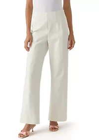 Petite High Rise Double Dart Wide Leg Trousers