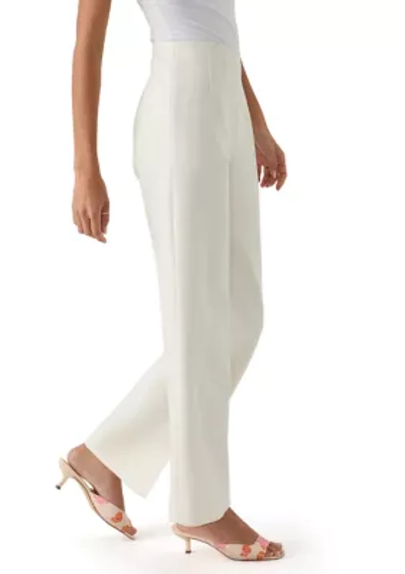 Petite High Rise Double Dart Wide Leg Trousers