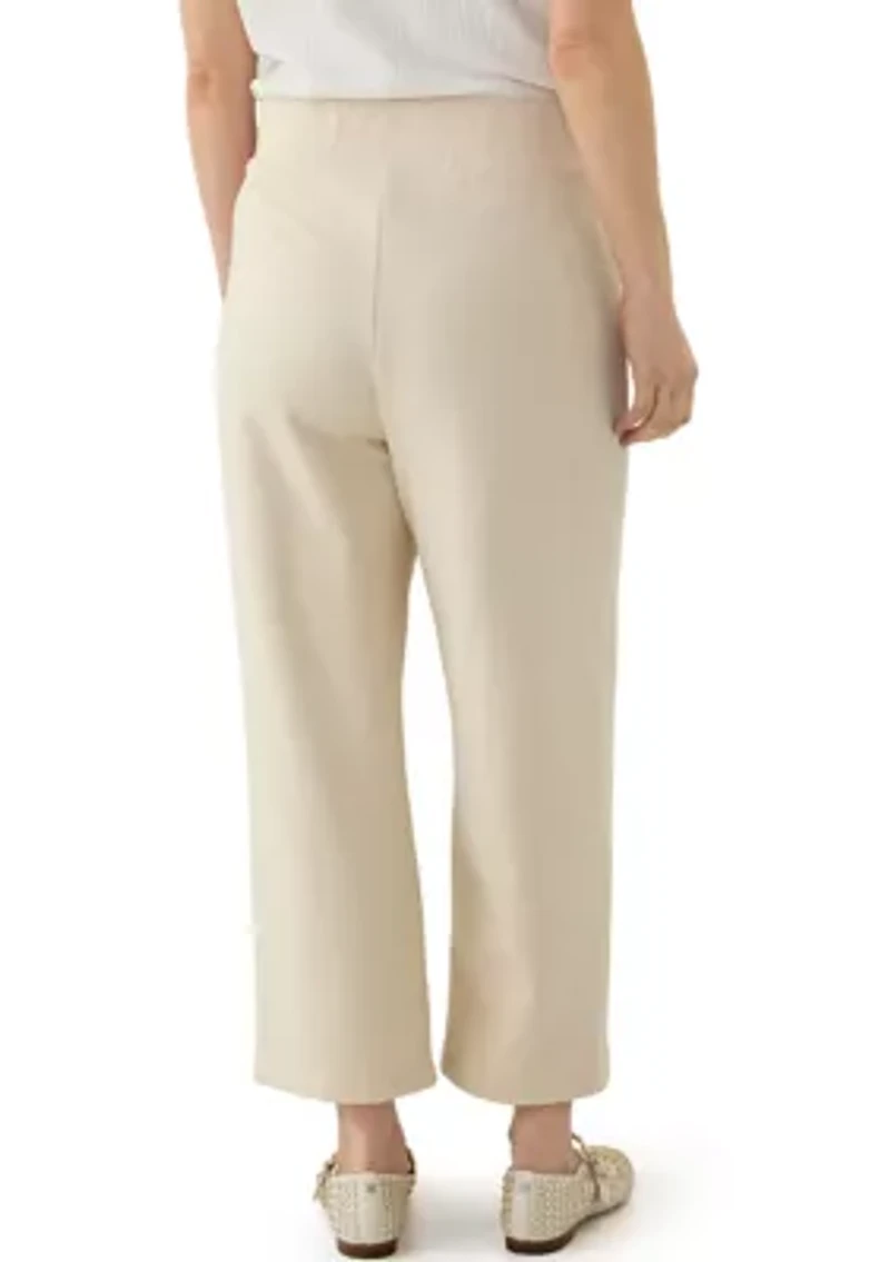 Petite Pull On French Terry Wide Leg Pants