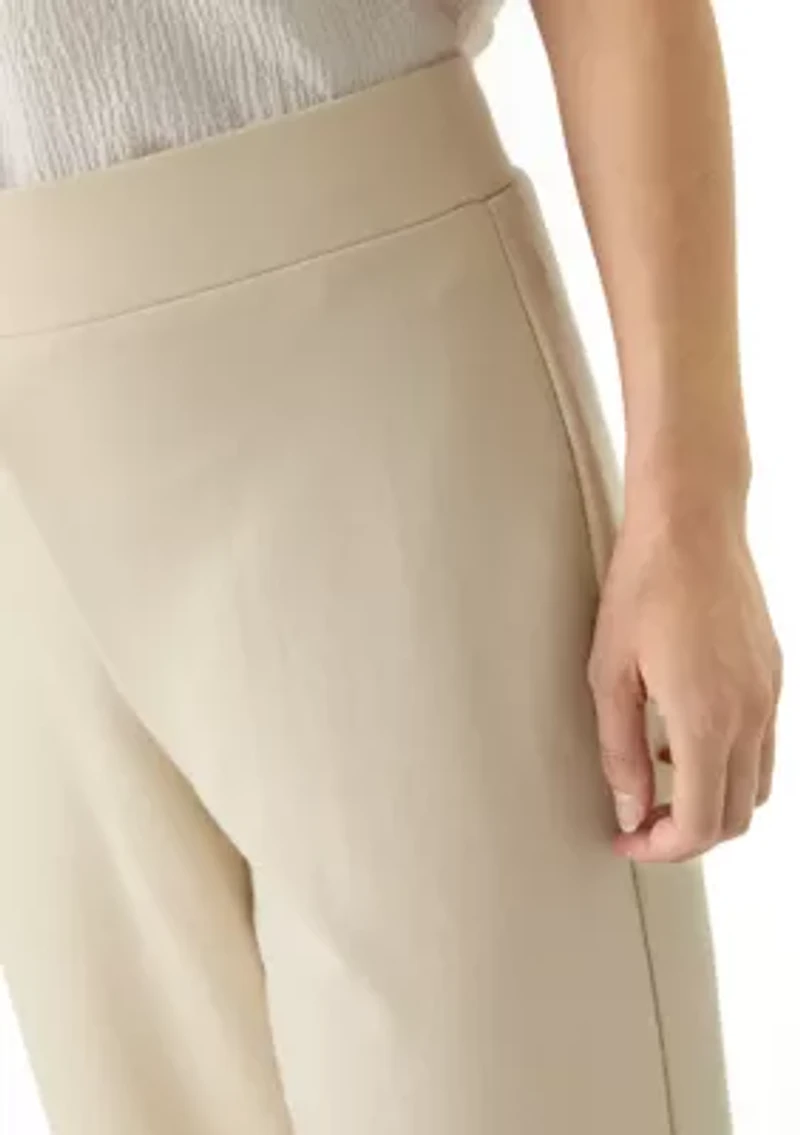 Petite Pull On French Terry Wide Leg Pants