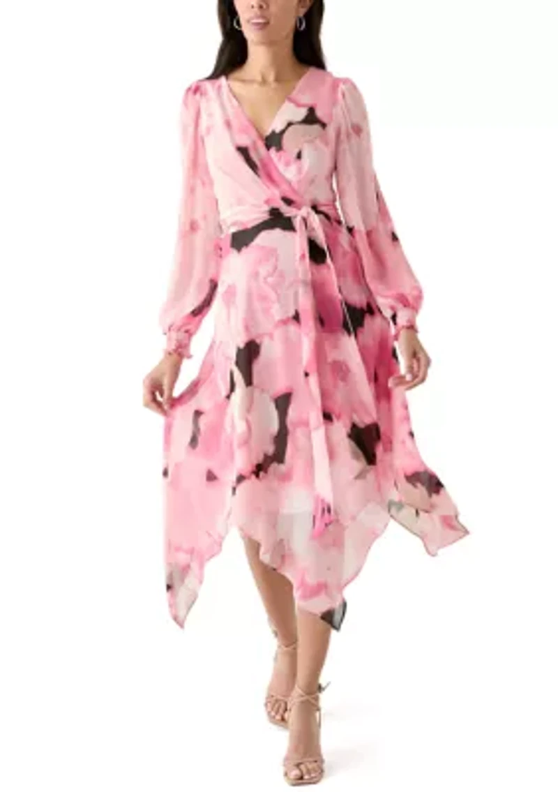 Women's Long Sleeve Handkerchief Hem Dress