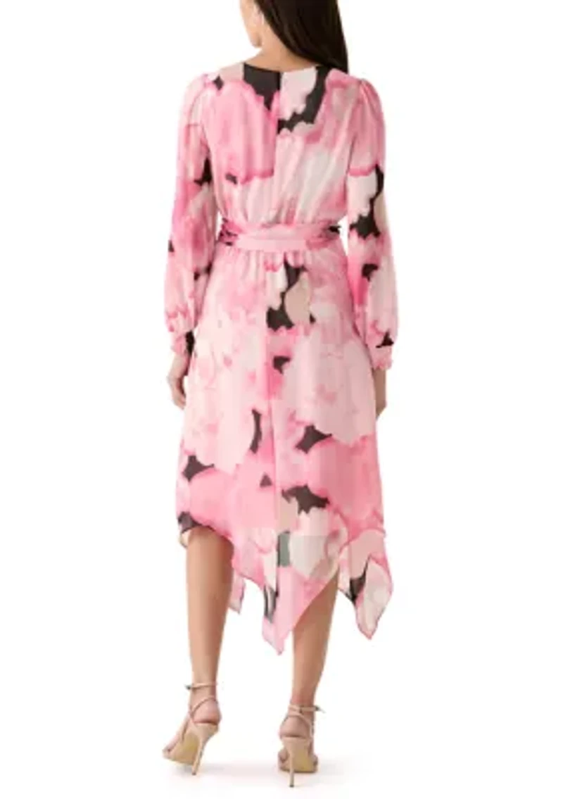 Women's Long Sleeve Handkerchief Hem Dress