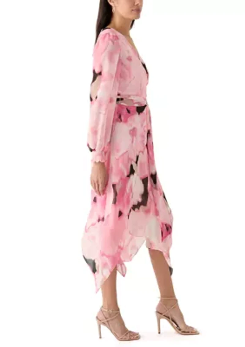 Women's Long Sleeve Handkerchief Hem Dress