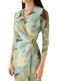 Petite Long Sleeve Wrap Dress