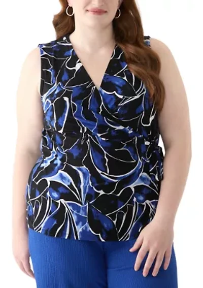 Plus Sleeveless Wrap Top