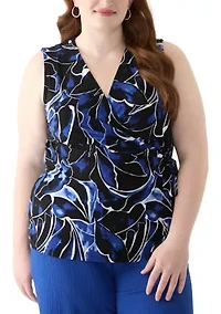 Plus Sleeveless Wrap Top