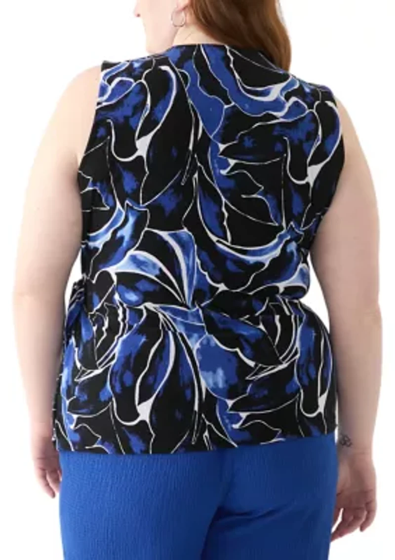 Plus Sleeveless Wrap Top