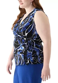 Plus Sleeveless Wrap Top