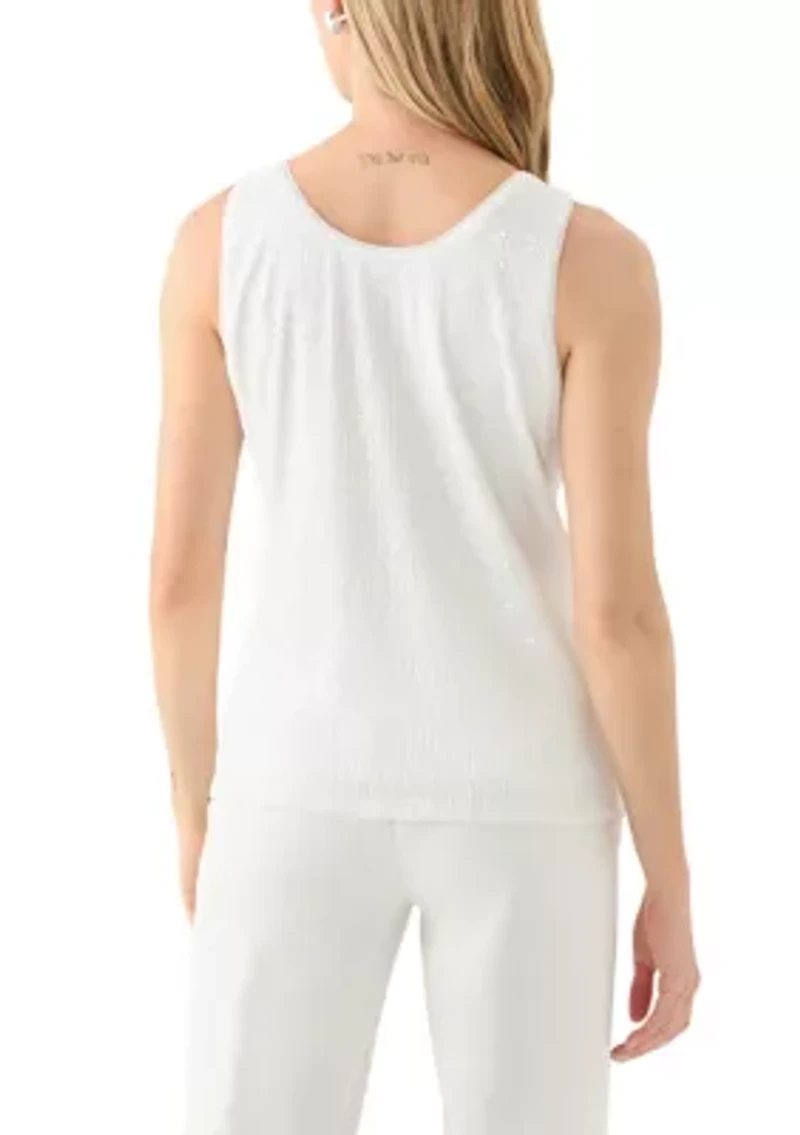Petite Sleeveless Sequin Tank Top