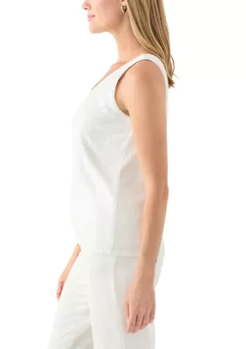 Petite Sleeveless Sequin Tank Top