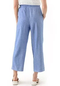 Petite Linen Wide Leg Trousers