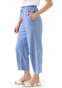 Petite Linen Wide Leg Trousers