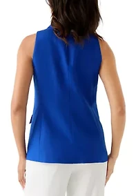 Women's Linen Button Vest