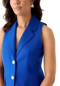 Women's Linen Button Vest