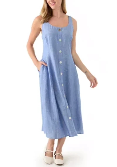 Petite Sleeveless Linen Tank Dress