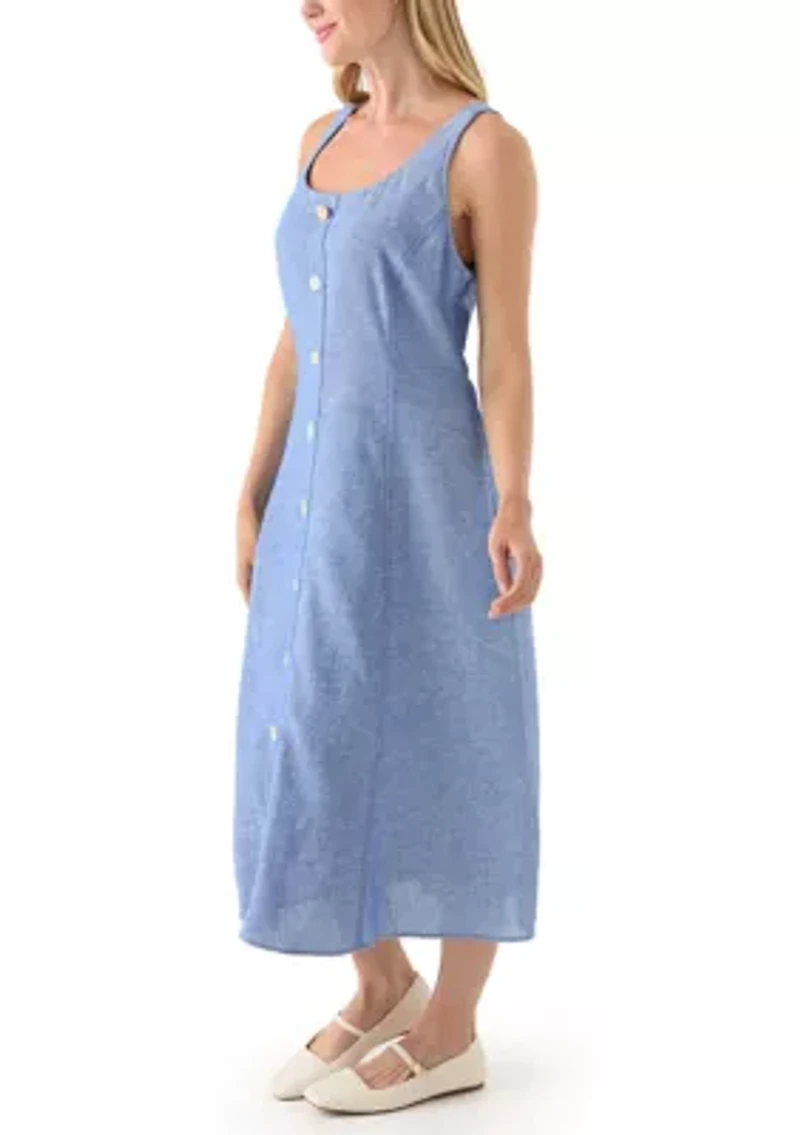 Petite Sleeveless Linen Tank Dress