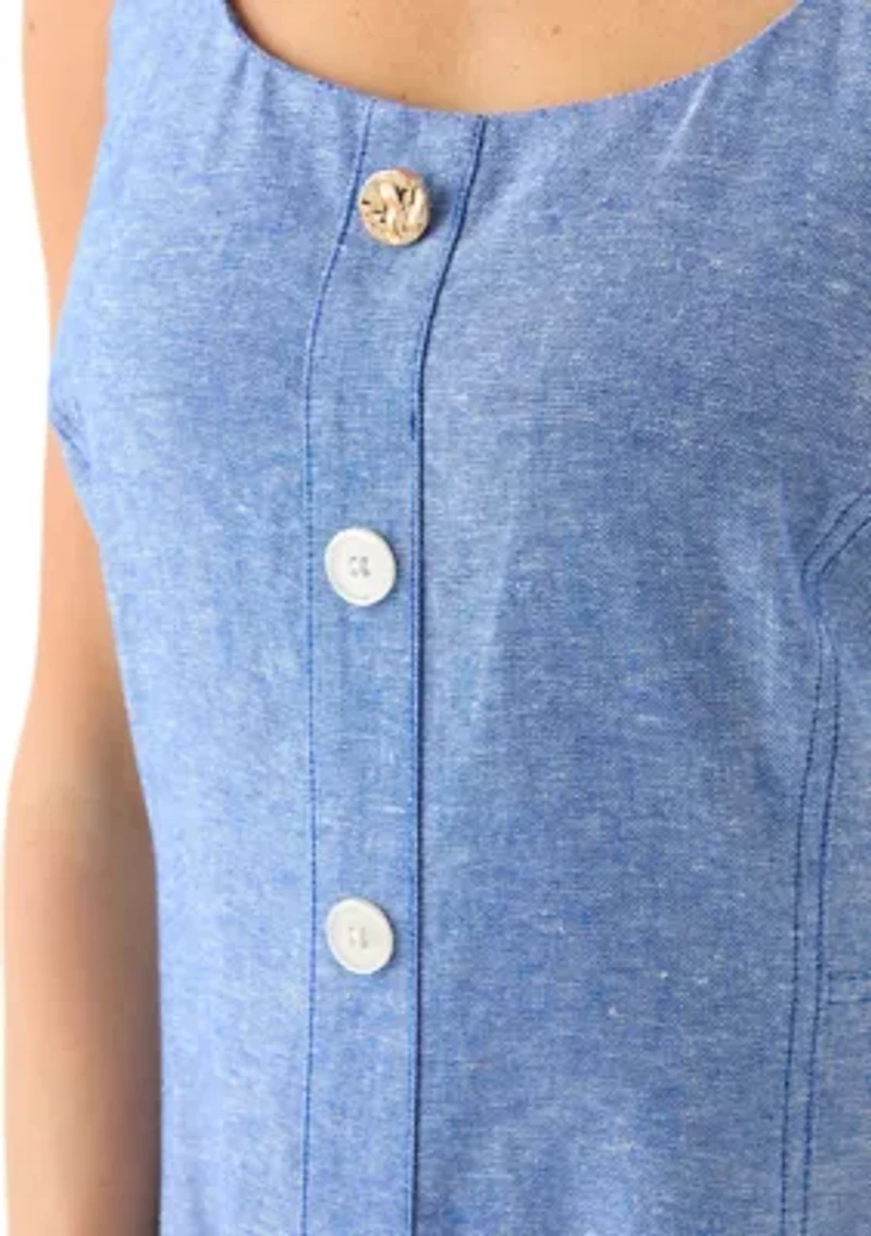 Petite Sleeveless Linen Tank Dress