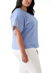 Plus Dolman Sleeve Linen Blouse