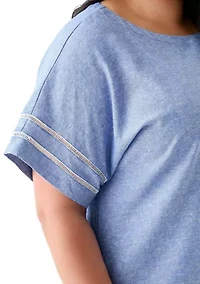 Plus Dolman Sleeve Linen Blouse