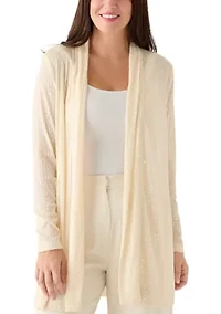 Women's Drape Front Sequin Cardigan