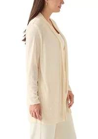 Women's Drape Front Sequin Cardigan