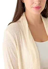 Women's Drape Front Sequin Cardigan