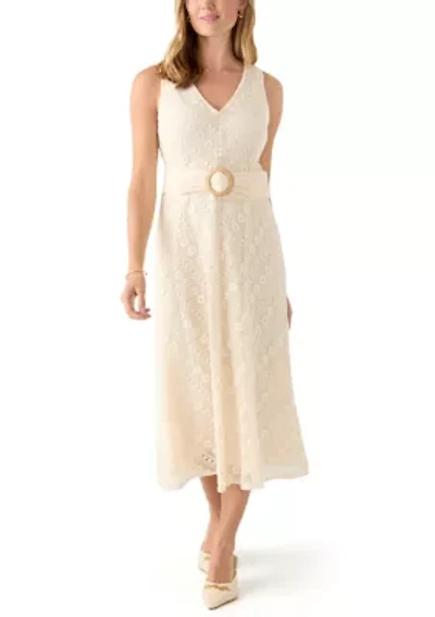 Petite V-Neck Patio Lace Dress