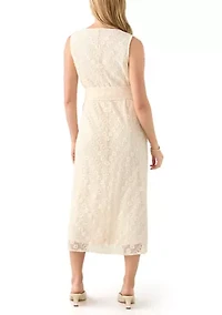 Petite V-Neck Patio Lace Dress