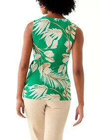 Petite Printed Wrap Top