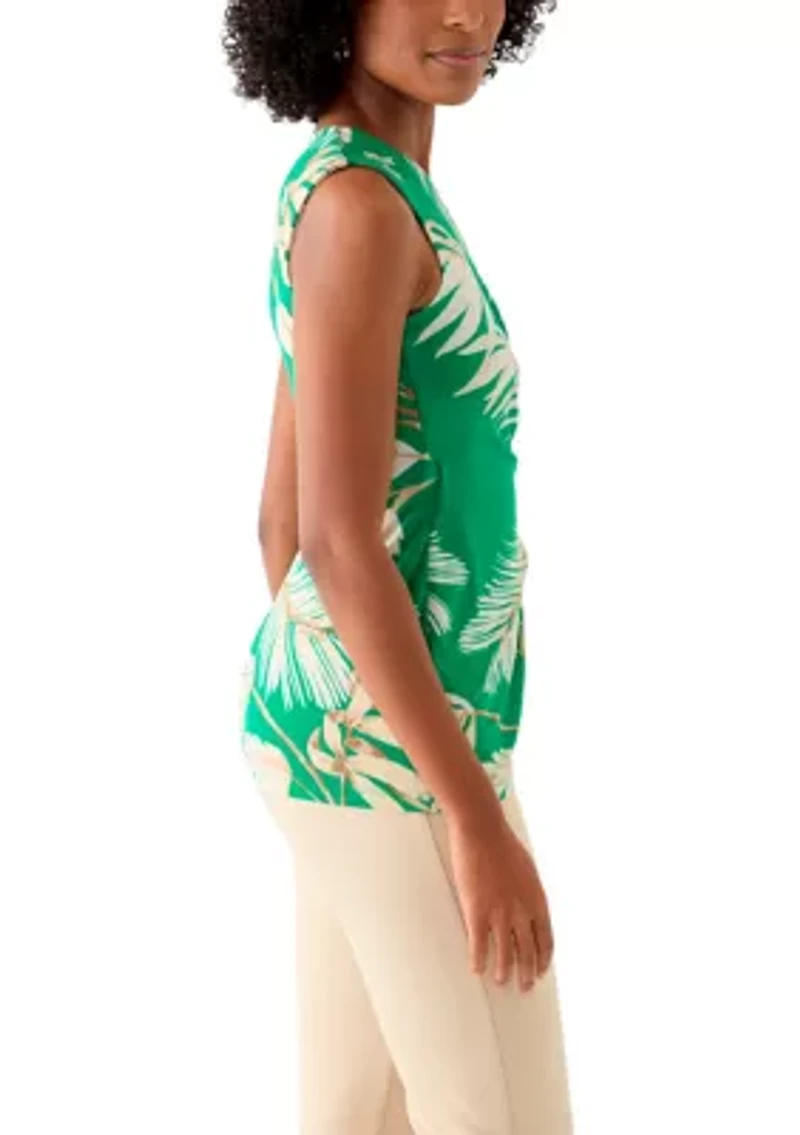 Petite Printed Wrap Top