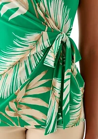 Petite Printed Wrap Top