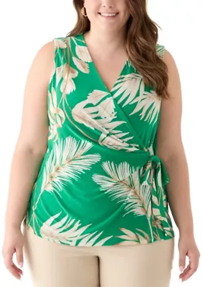 Plus Sleeveless Wrap Top