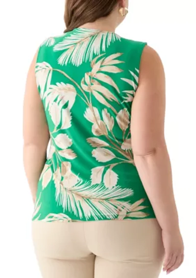 Plus Sleeveless Wrap Top