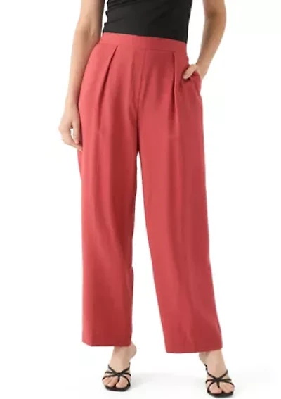 Petite Pleat Front Wide Leg Pants