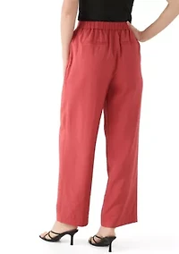 Petite Pleat Front Wide Leg Pants
